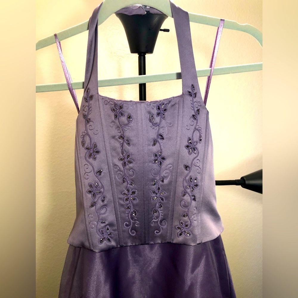 Beautiful SILVERY MAUVE PURPLE y2k gown